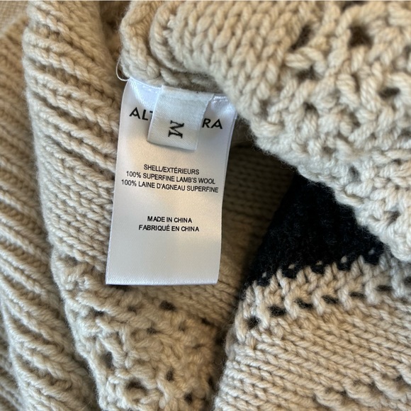 NWT Altuzarra Grady Ribbed Cable-Knit Wool Sweater Ivory/Black Pattern Quiet Lux - Picture 10 of 12